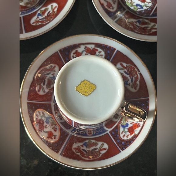 Vintage OMC OTAGIRI Japan porcelain demitasse Espresso Cup Saucer Set - Picture 4 of 8
